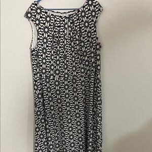 MAGGY LONDON Sleeveless Black and White Patterned Women's Dress